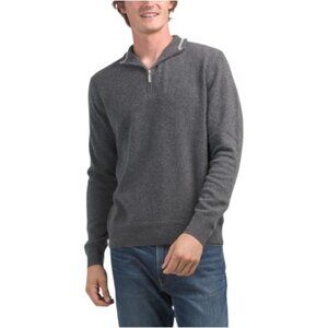 LACHLAN Merino Wool And Cashmere Blend Quarter Zip Sweater
